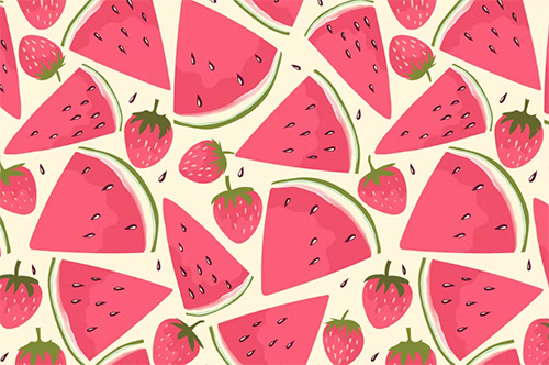 Watermelon and Strawberry Pattern