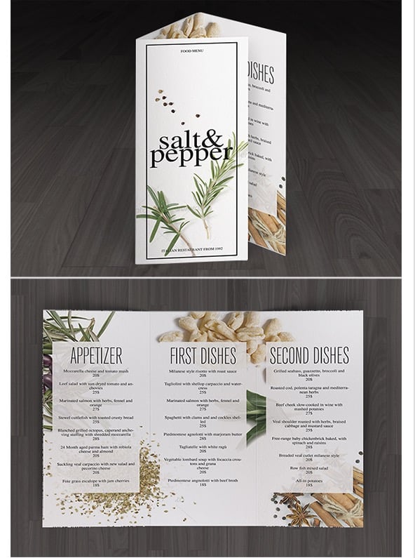 Bundle Minimal Food Menu