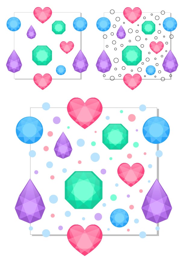 form the pattern and fill blank spaces