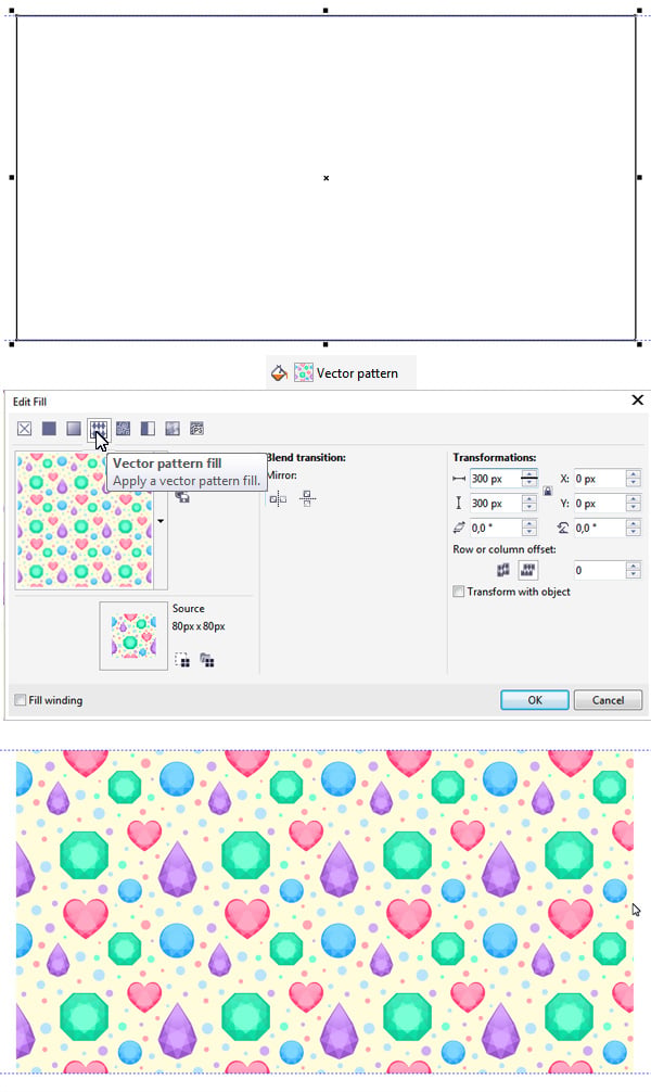 apply our new pattern fill to a shape