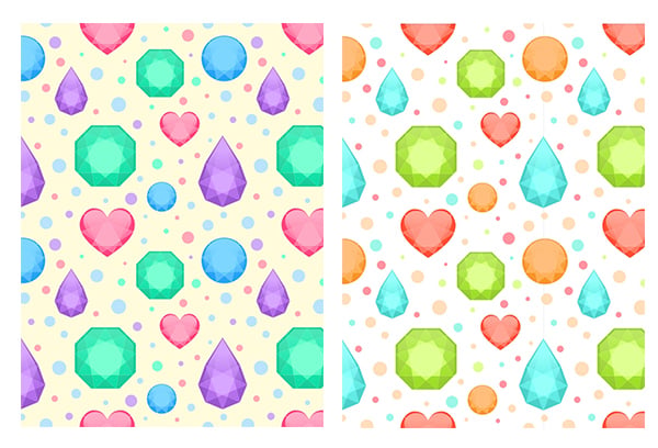 colors variations of the gems pattern