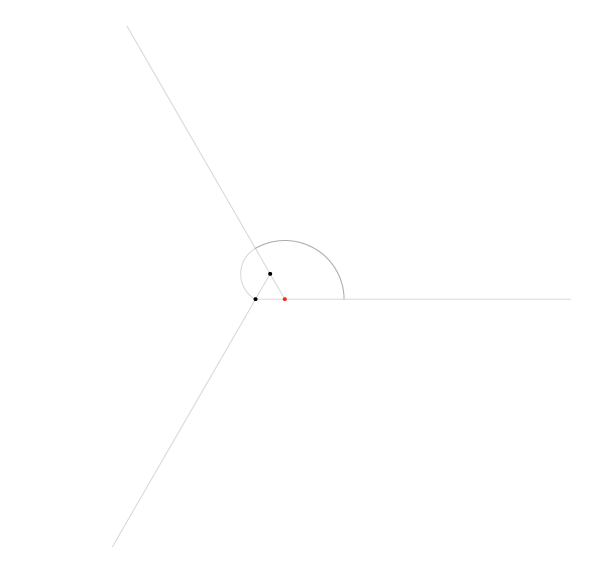 Regular spiral on three points step 3