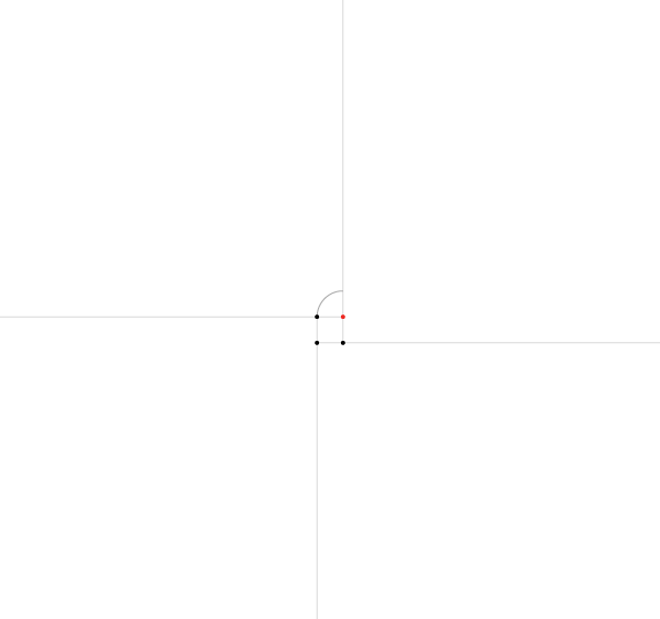 Regular spiral on four points step 1