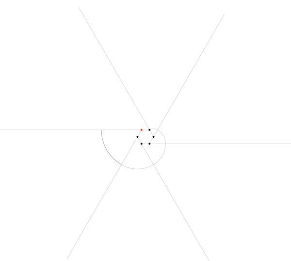 Regular spiral on six points step 5