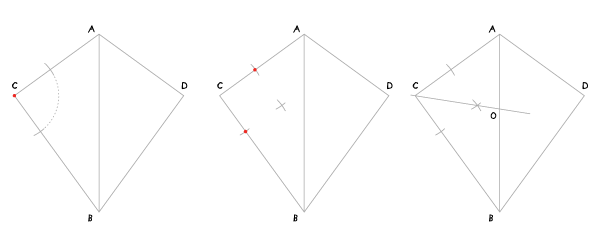 Circle in a kite step 2