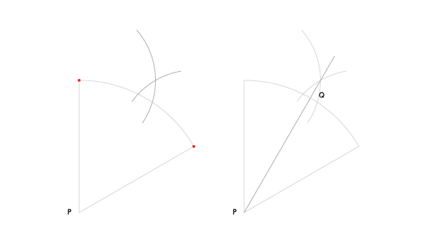 Circle in a sector step 1