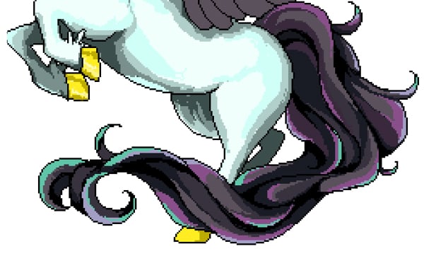 Finished pixel coloring of the tail