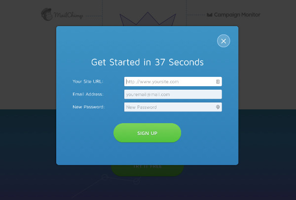 Lightbox squeeze page example