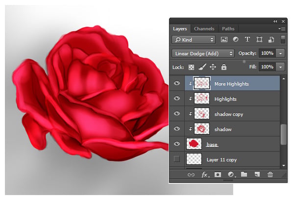 Shading the Highlights for a Digital Painting in Adobe Photoshop