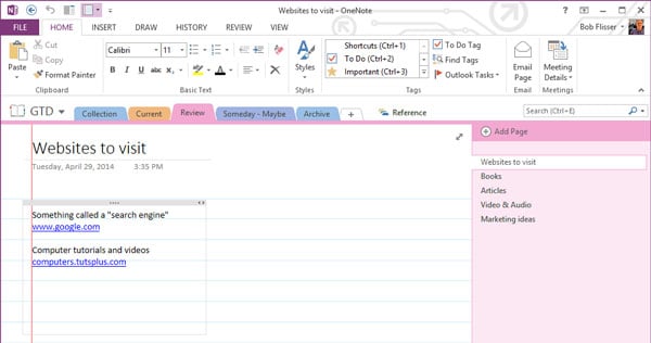 OneNote GTD: Productivity with Freeform Notes | Envato Tuts+