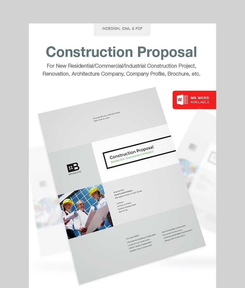 16+ Best Free Construction Proposal Templates to Download Now