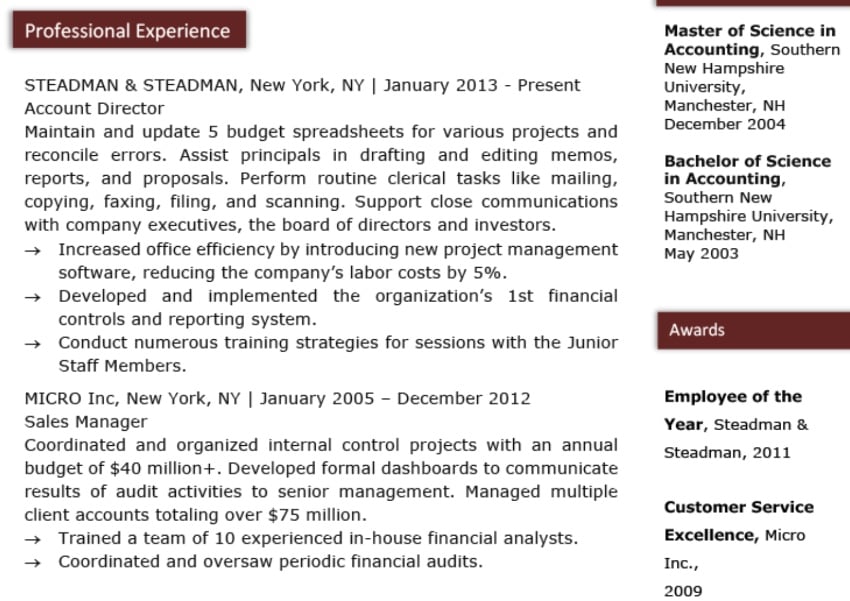 Free Chronological Resume CV Templates To Download 2022 2022