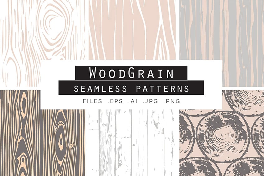 Woodgrain Seamless Vector Patterns