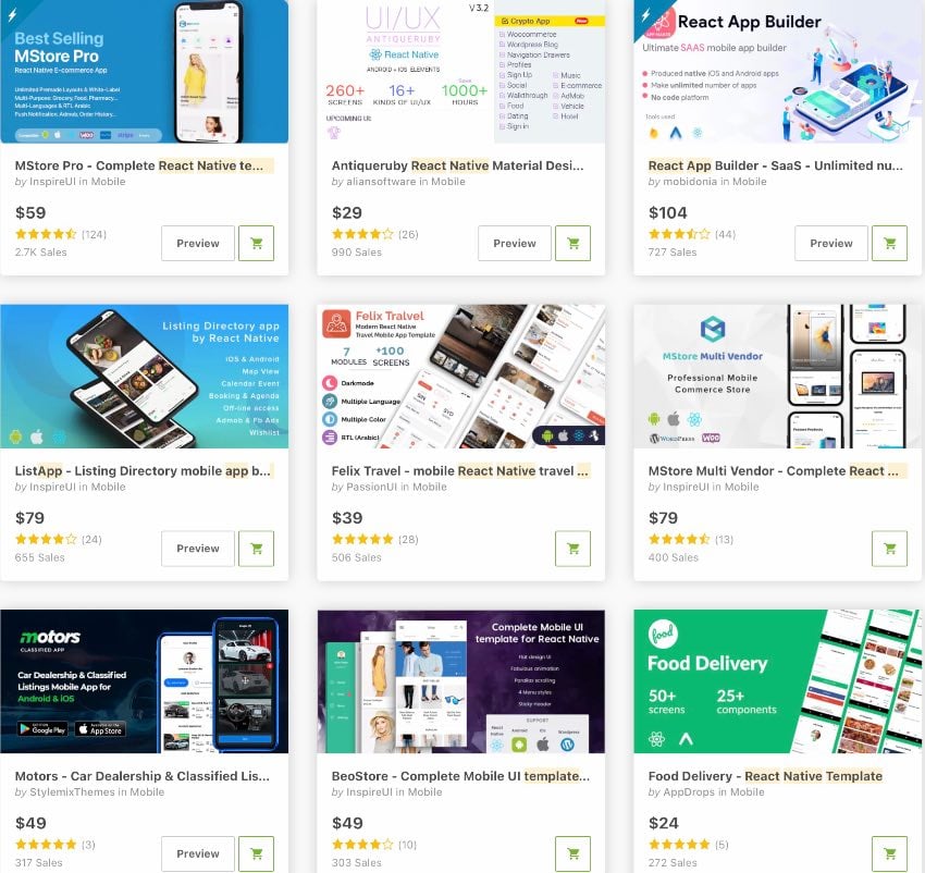 21 best react native app templates of 2021 including 5 free 