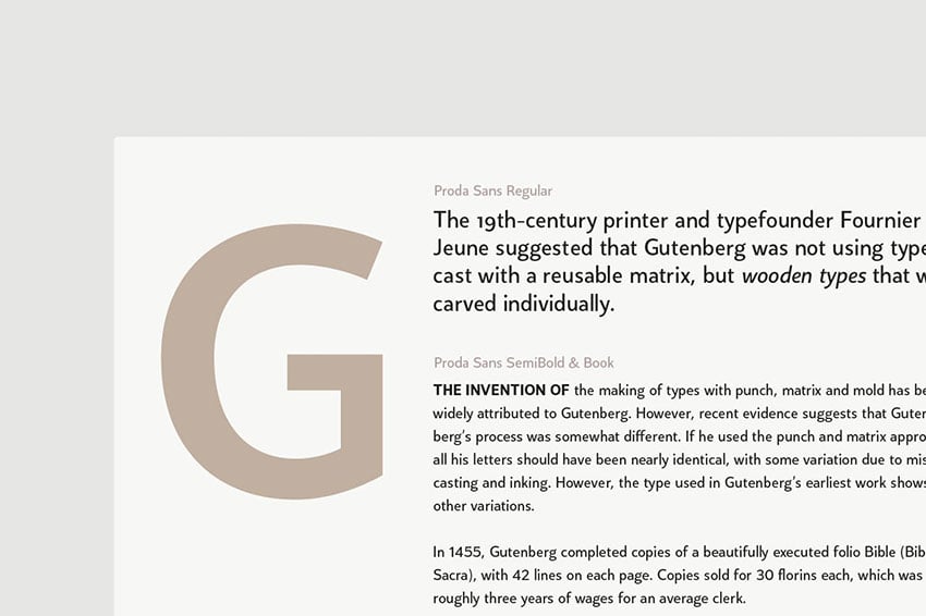 Proda Sans, fonts like Arial