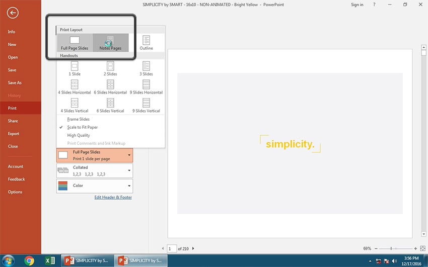 Print PowerPoint Notes Pages