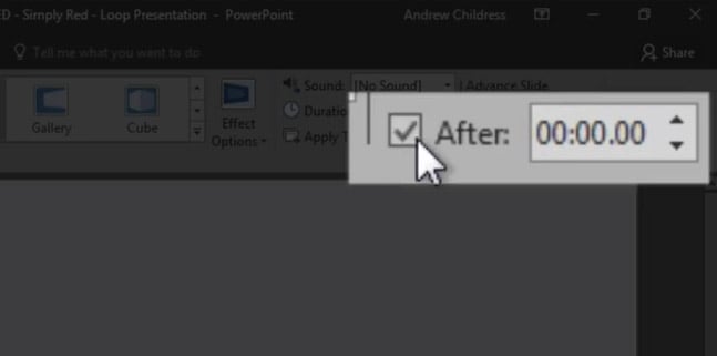 Set Timing of PowerPoint Presentation Loop