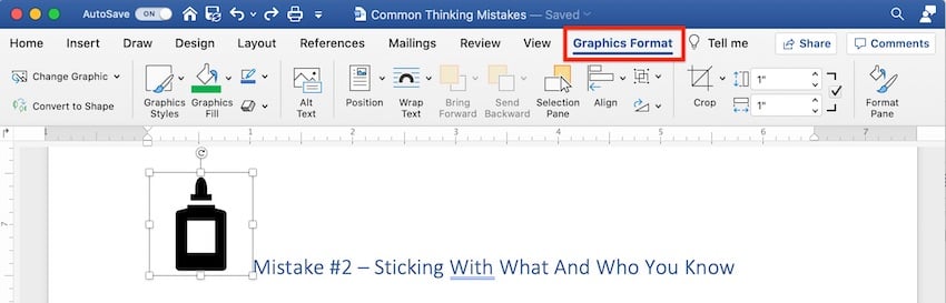 Microsoft clip art - graphics format tab