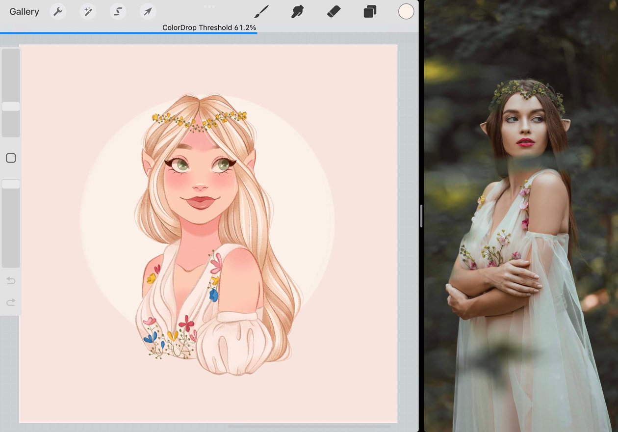 the circle is now filled with a solid cream colour