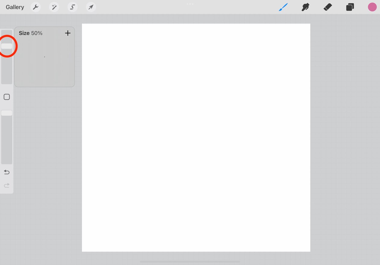 the slider is circled in red