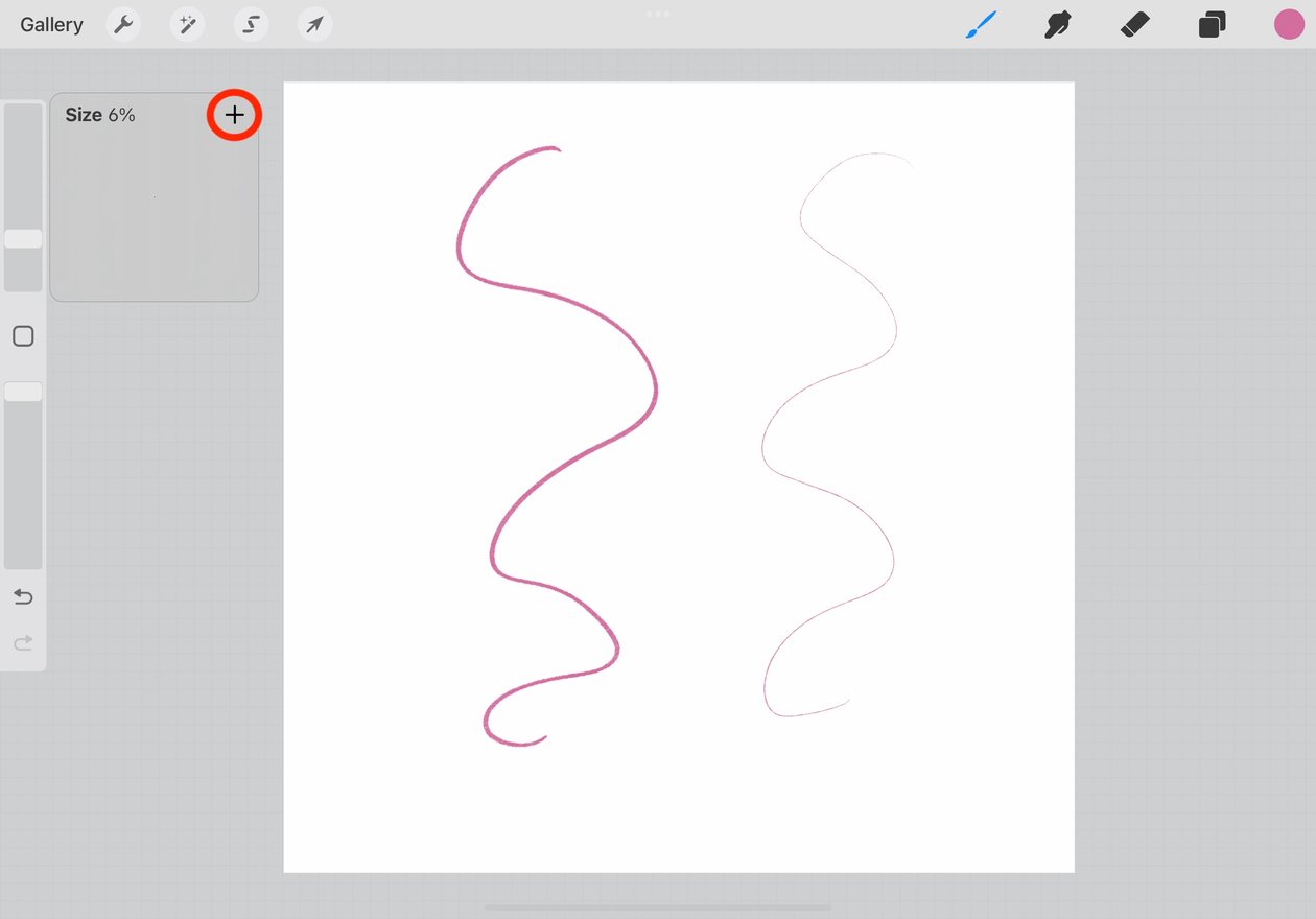 the + icon is circled in red