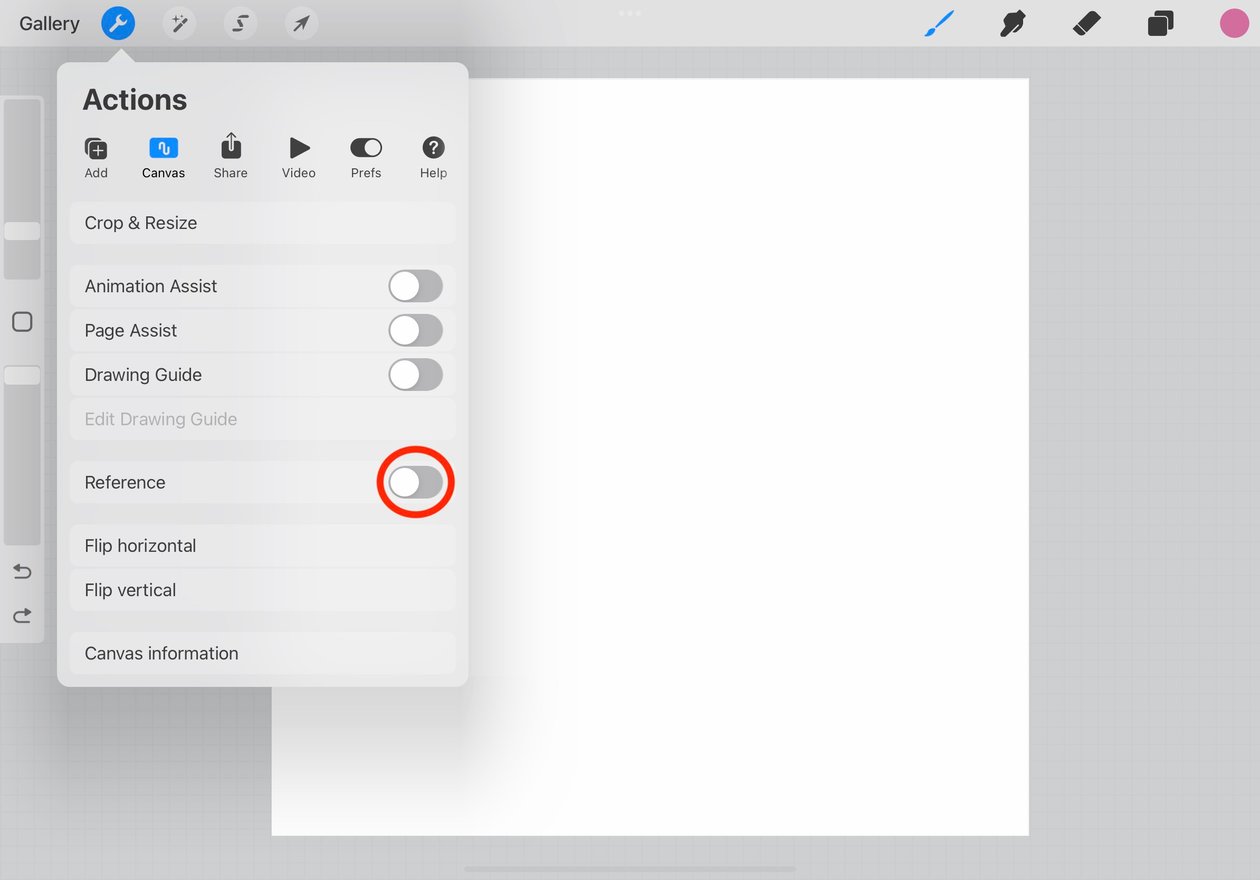 the reference switch is circled in red