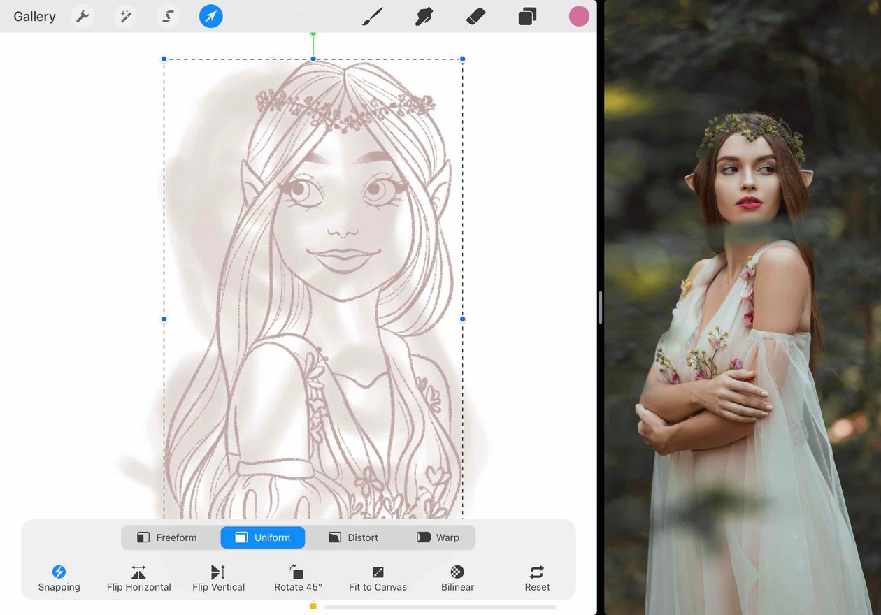 the sketch has now been flipped horizontally