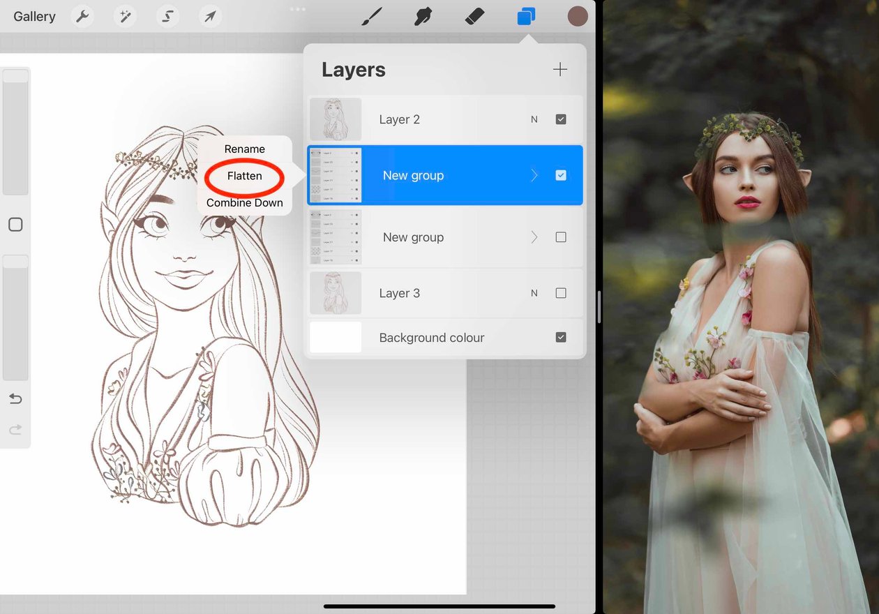 flatten is circled in red