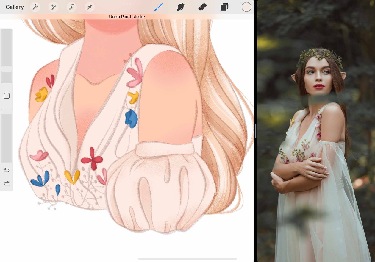 shading has been added to the dress