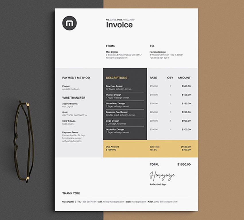 32 Invoice Templates for Corporations & Small Businesses | Envato Tuts+