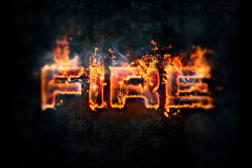 Efecto Fuego Con Troncos Y Llamas