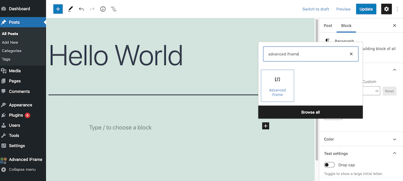 The Advanced iframe WordPress plugin.