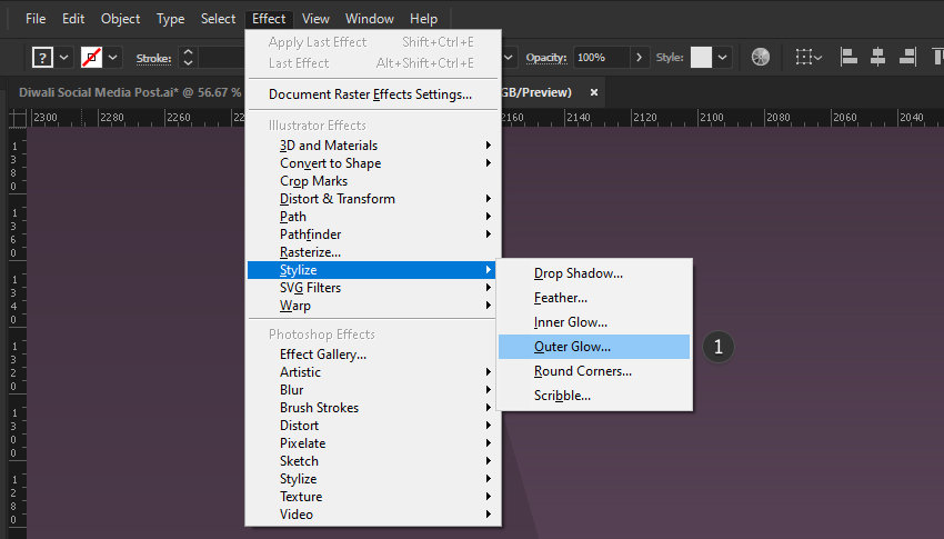 choose outer glow effect