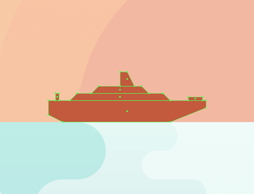 adding the cruise ship to the illustration