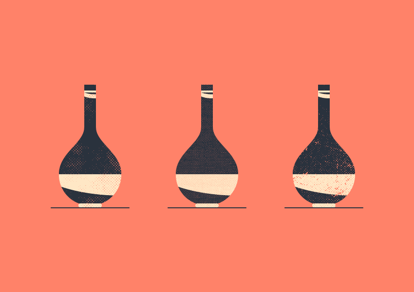 vintage halftone textures vase example