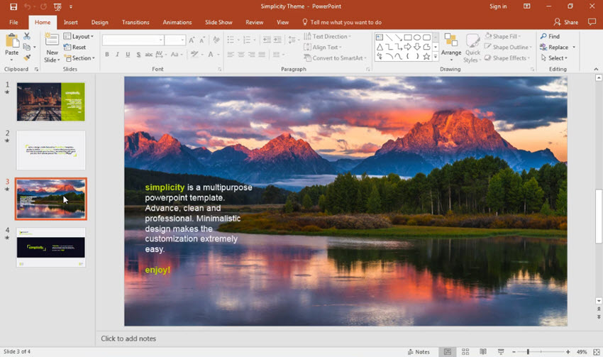 Select a PowerPoint slide