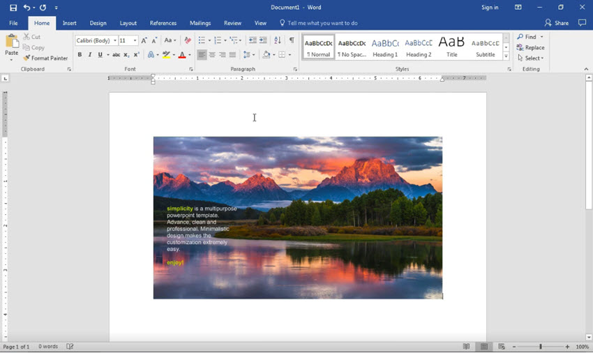 Paste a PowerPoint into Word