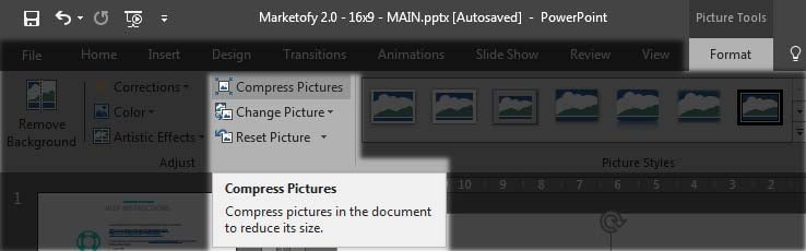 Compress image in PowerPoint