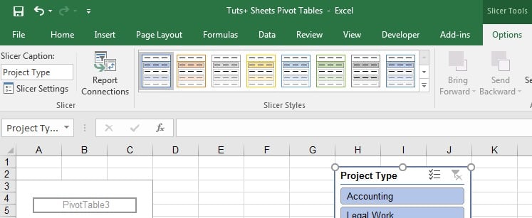 Slicer settings in Excel