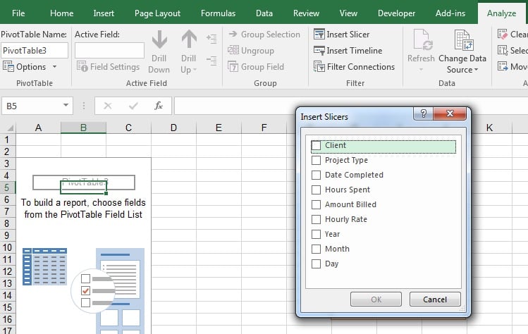 Excel Insert Slicer