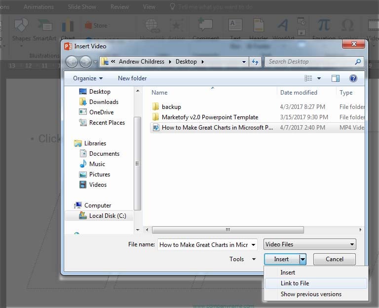 Link to file inside of PowerPoint