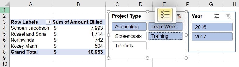 Mutli-select in Microsoft Excel