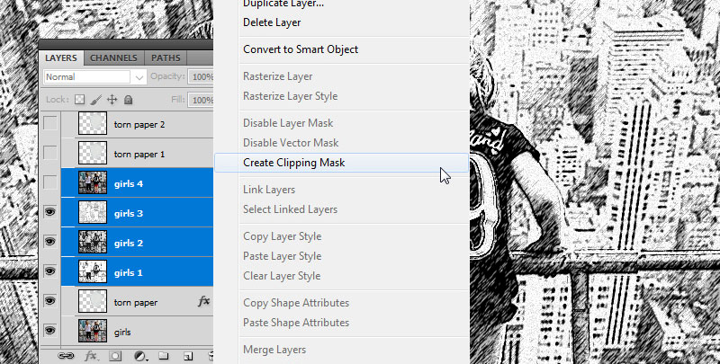 Create Clipping Mask in Photoshop
