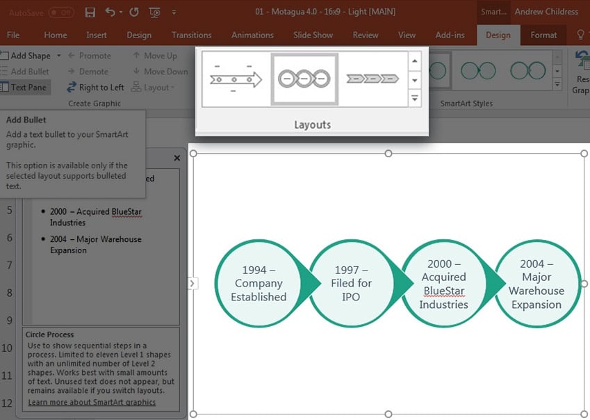Change Timeline Layout in PowerPoint