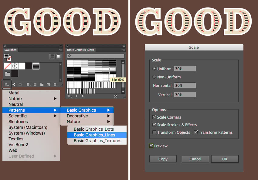 apply a texture to the inner shapes