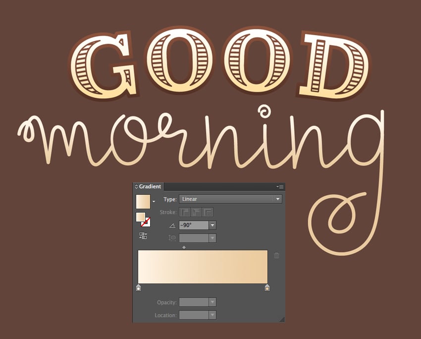 apply a gentle linear gradient to the letters
