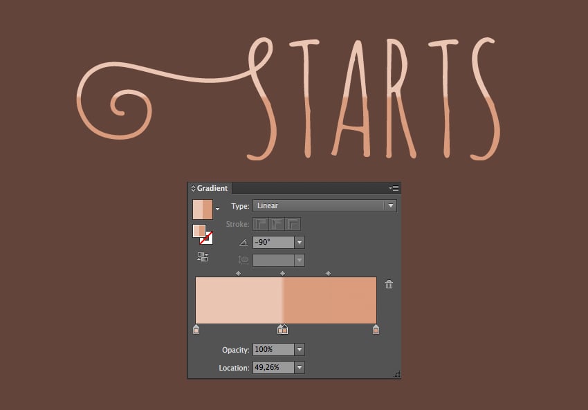 fill the text with a vertical linear gradient