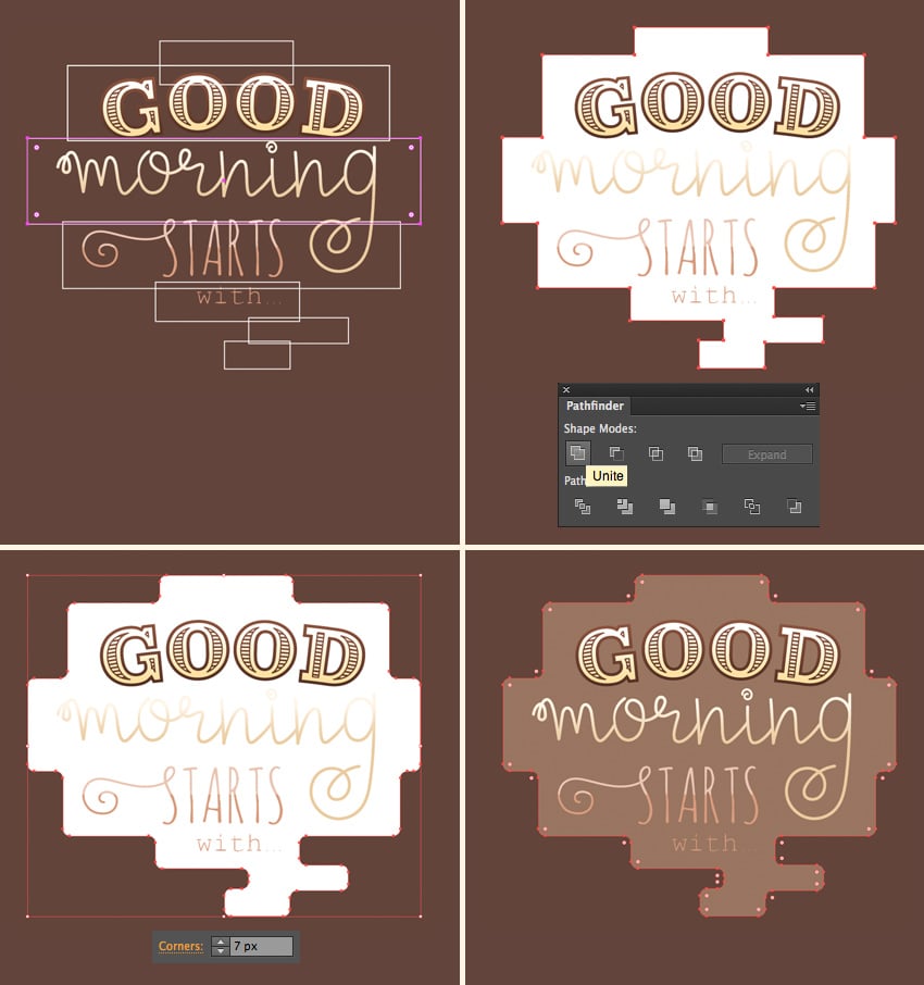 make a stylized cloud around the text