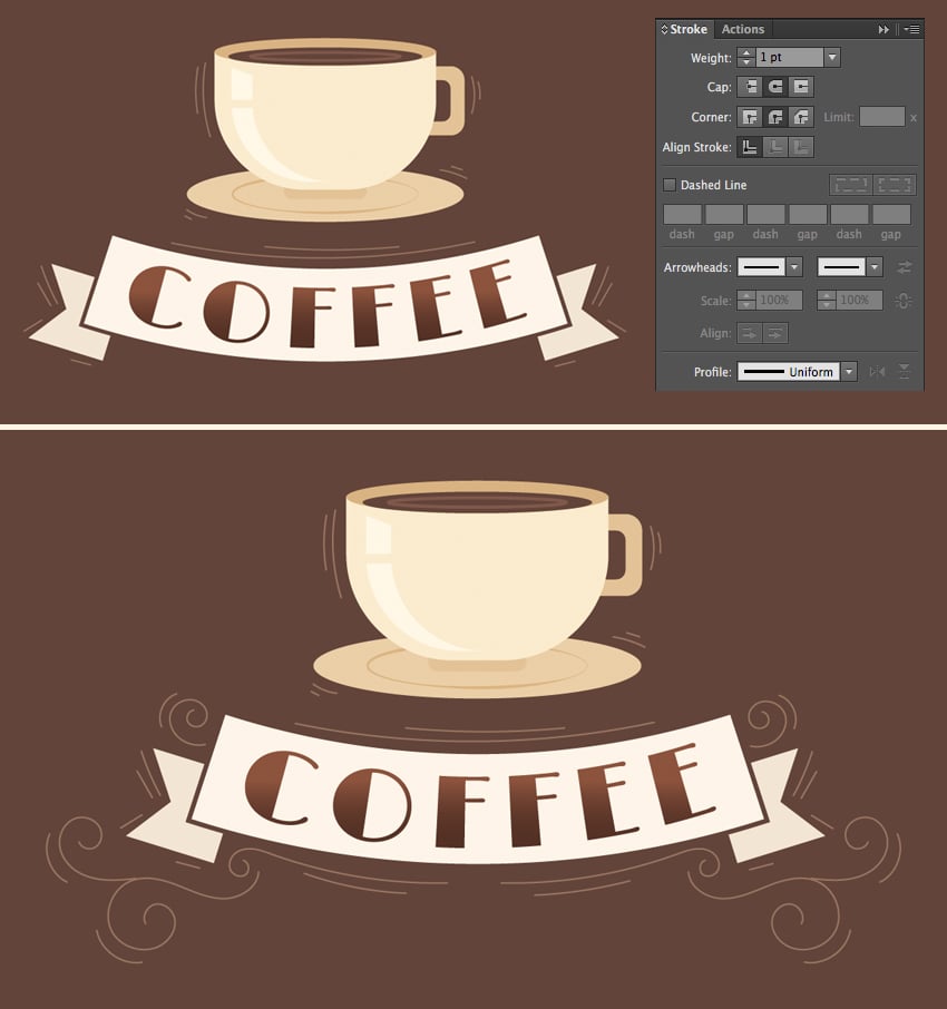 add strokes and swirls with the pencil tool