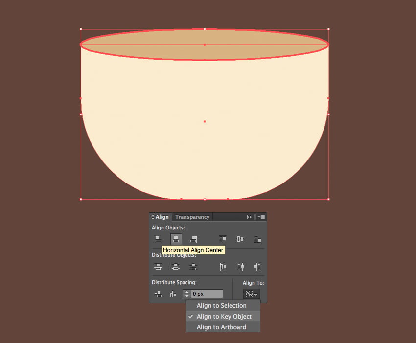 use the Align panel to make the shapes aligned